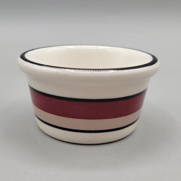 Buffalo China Ramekin Dish Restaurant Dinner Ware Red Pink Black Striped Ceramic - Picture 1 of 6